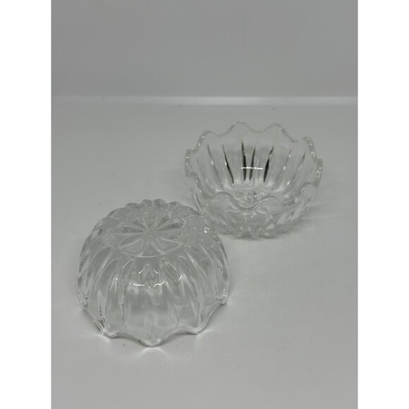 VTG Clear Cut Glass Covered Candy Dish Bowl | Round Crystal Trinket Box with Lid - Picture 3 of 7